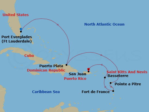 Itinerary map