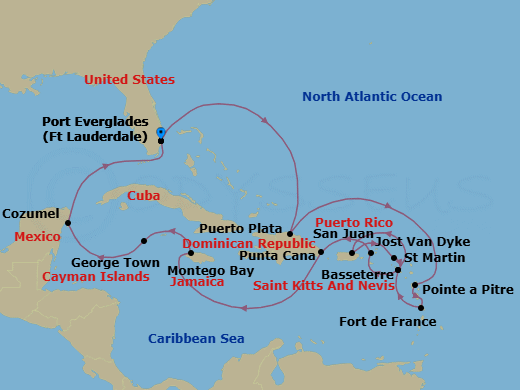Itinerary map