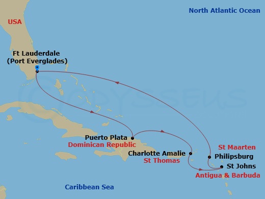 Itinerary map