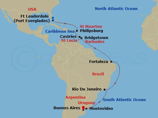 Itinerary map