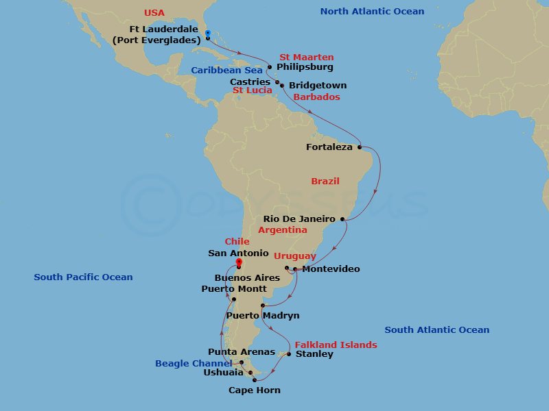 Itinerary map