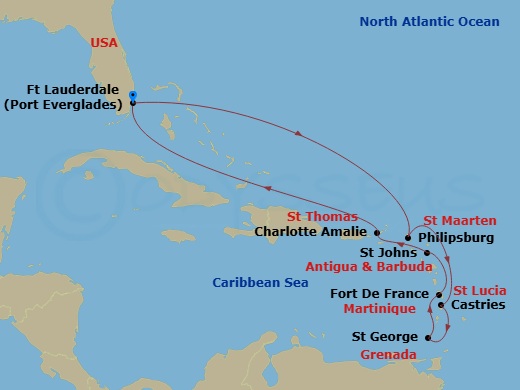 Itinerary map