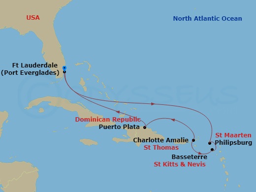 Itinerary map