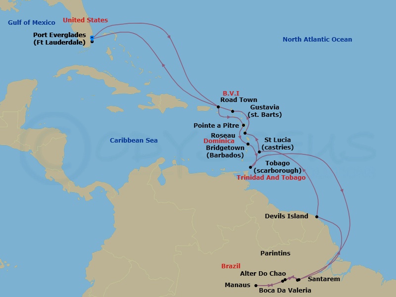 Itinerary map