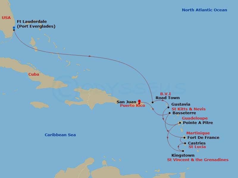 Itinerary map
