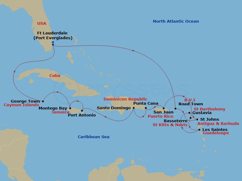 Itinerary map