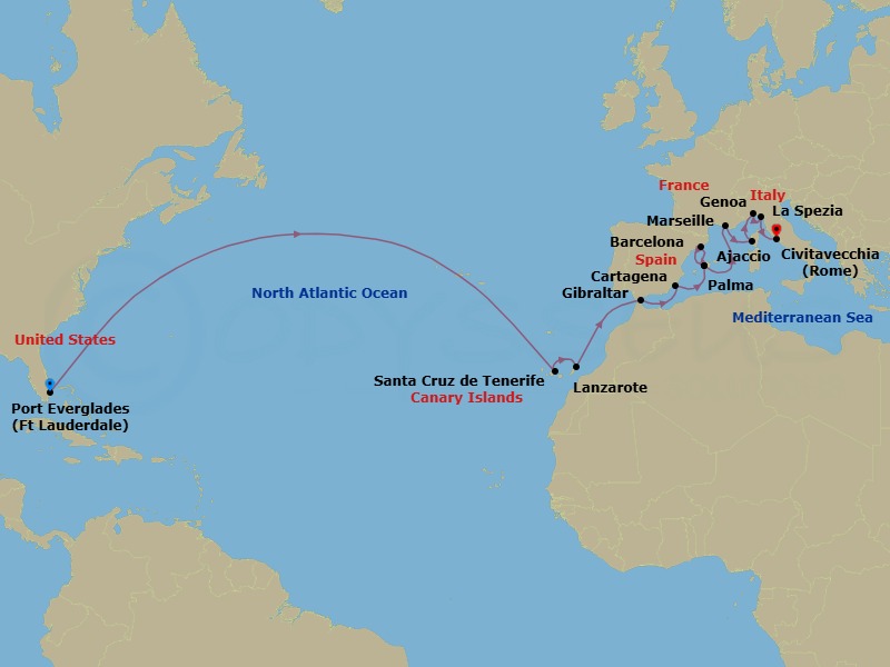 Itinerary map