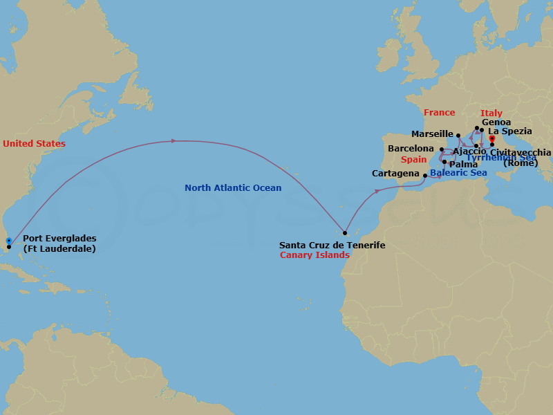 Itinerary map