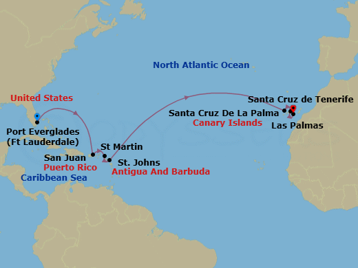 Itinerary map