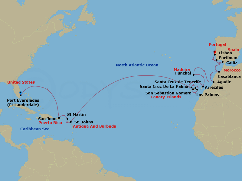 Itinerary map