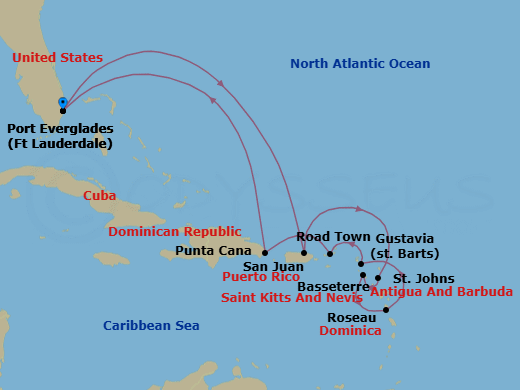 Itinerary map