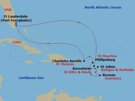 Itinerary map