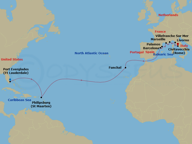Itinerary map