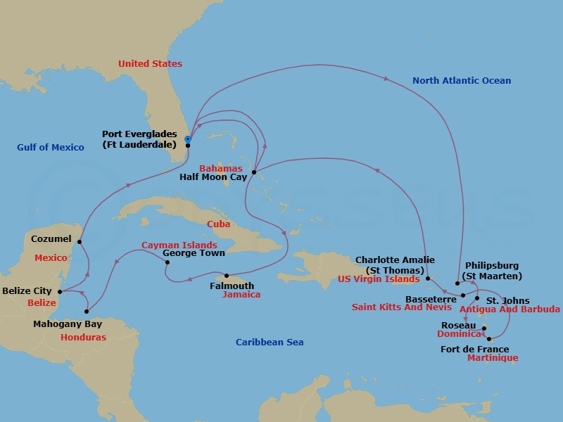 Itinerary map