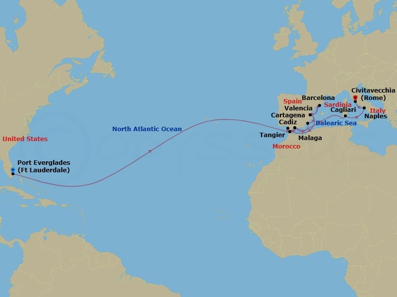 Itinerary map