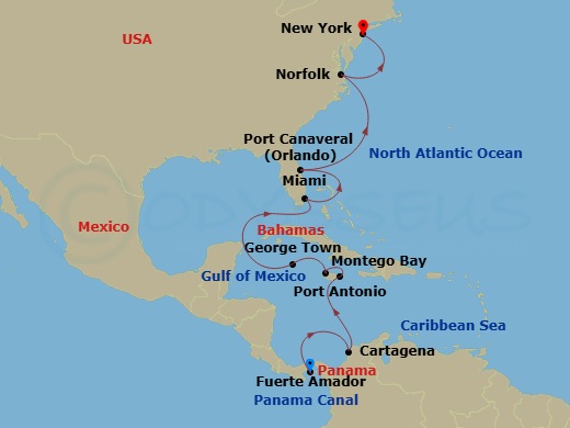Itinerary map