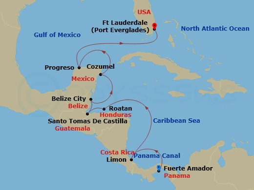 Itinerary map
