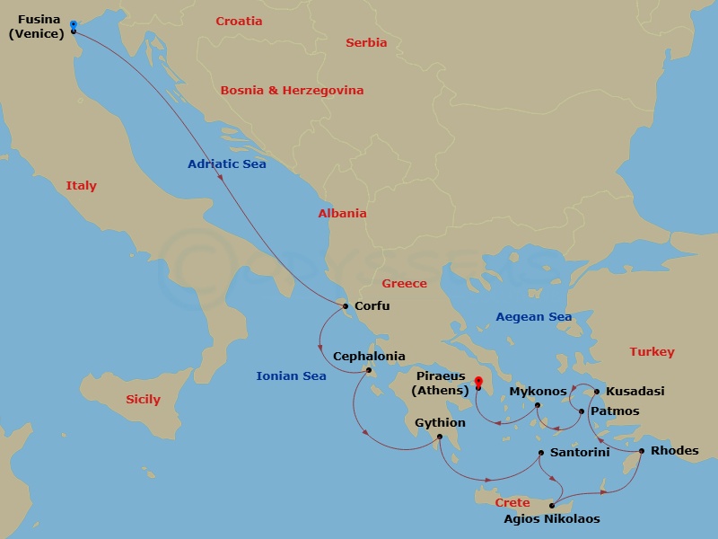 Itinerary map