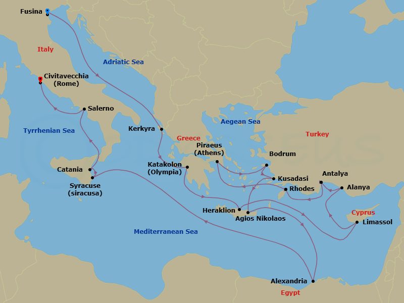 Itinerary map