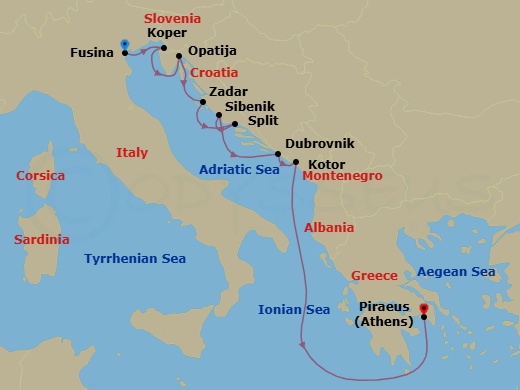 Itinerary map