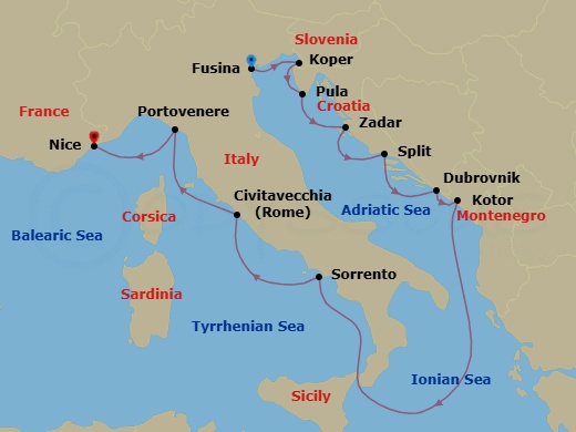 Itinerary map