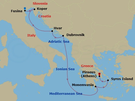 Itinerary map