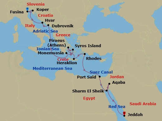 Itinerary map