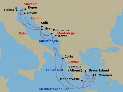 Itinerary map