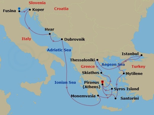 Itinerary map