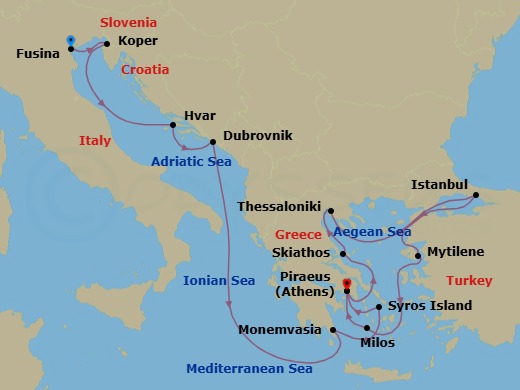 Itinerary map
