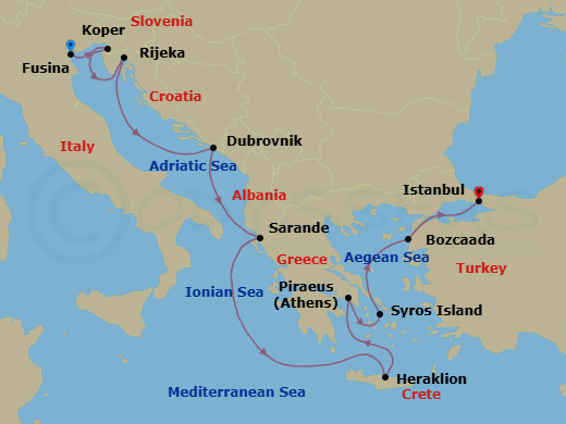 Itinerary map