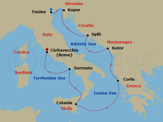 Itinerary map