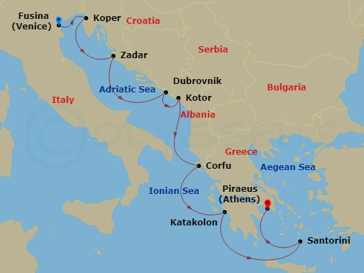 Itinerary map