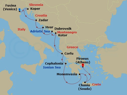 Itinerary map