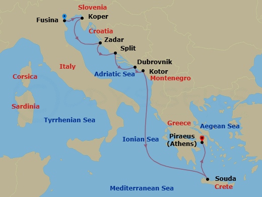 Itinerary map