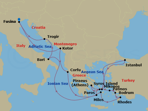 Itinerary map