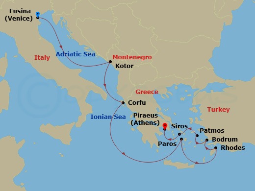 Itinerary map