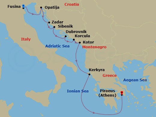 Itinerary map
