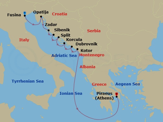 Itinerary map