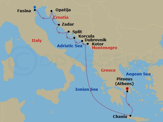 Itinerary map