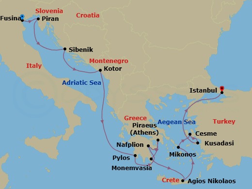 Itinerary map