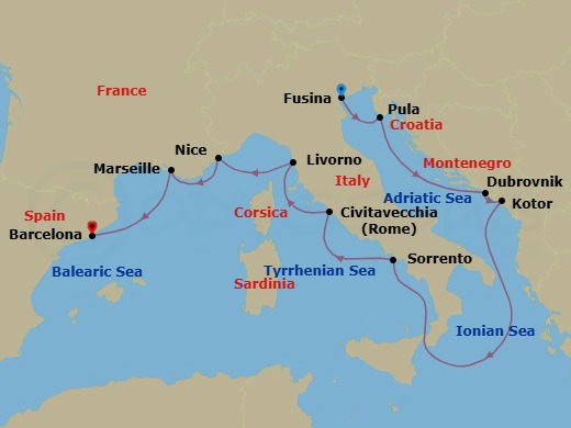 Itinerary map