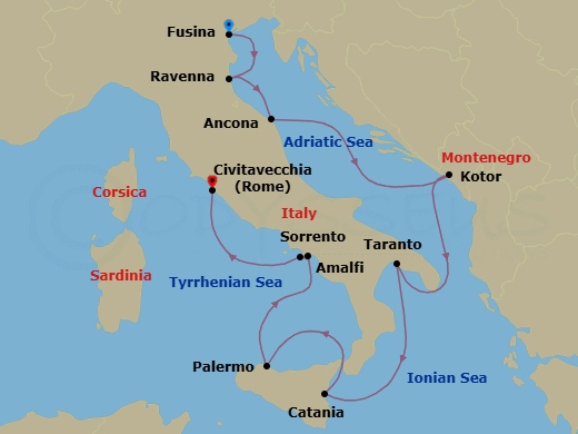Itinerary map
