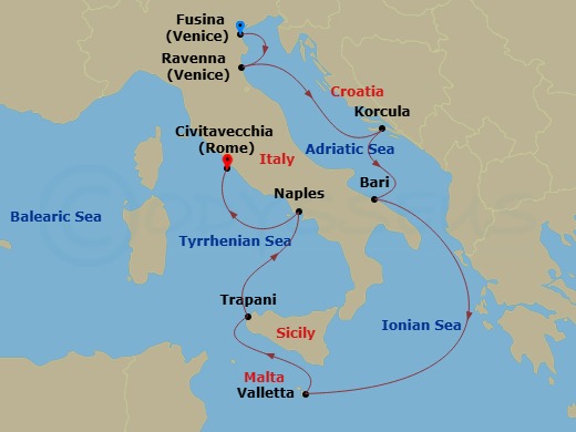 Itinerary map