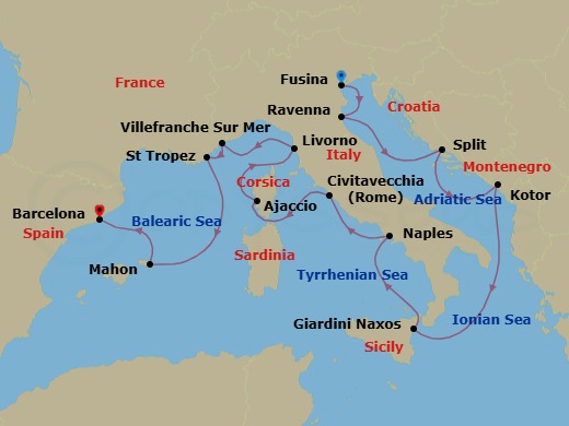 Itinerary map