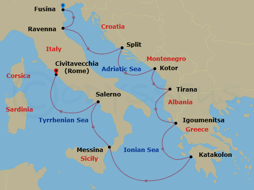Itinerary map