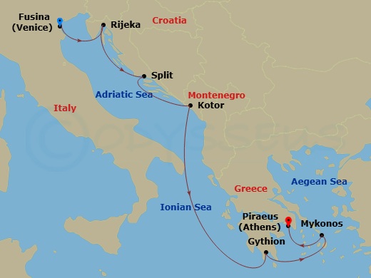 Itinerary map