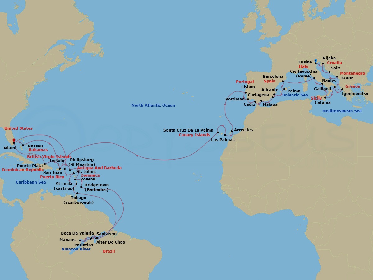 Itinerary map