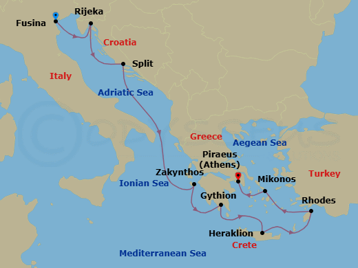 Itinerary map