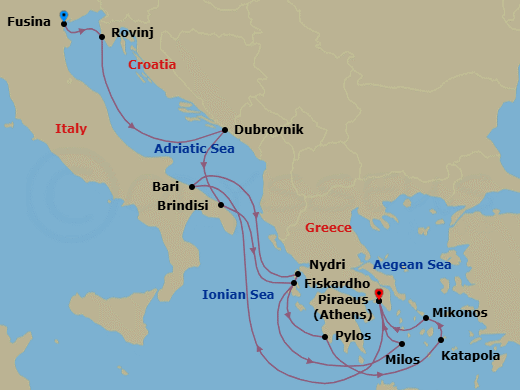 Itinerary map